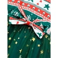 thumbnail image 5 of WIBACKER Little Girls Christmas Tree Tulle Dresses Toddler Kids Long Sleeve Sparkle Tutu Dress XMAS Party Festival Dress 4T, 5 of 10