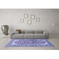 thumbnail image 3 of Ahgly Company Machine Washable Indoor Rectangle Medallion Blue Traditional Area Rugs, 4' x 6', 3 of 4