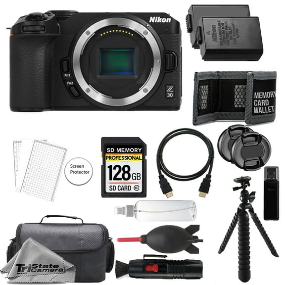 Nikon Z30 Mirrorless Camera   128GB   Extra Battery  Tripod- Accessory Kit (International Version)
