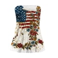 thumbnail image 5 of Flag and Floral Print Tube Tops Women 4th of July Strapless Bandeau Sleeveless Tank Tops American 250th Anniversary Pleated Flowy Off the Shoulder Tube Tops, 5 of 5