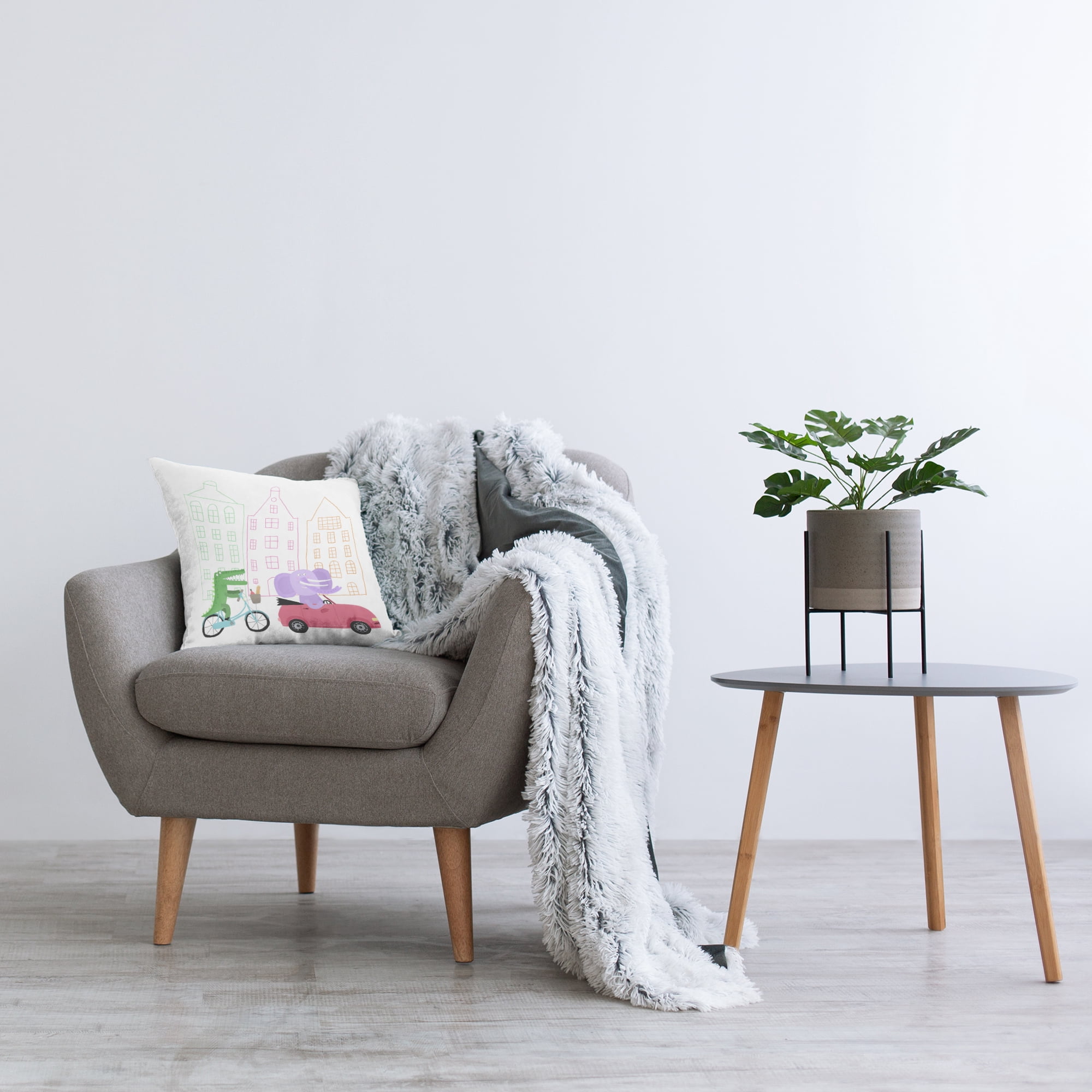 Stupell Industries Amsterdam Buildings & Animals Decorative Printed Throw Pillow, design by Carla Daly