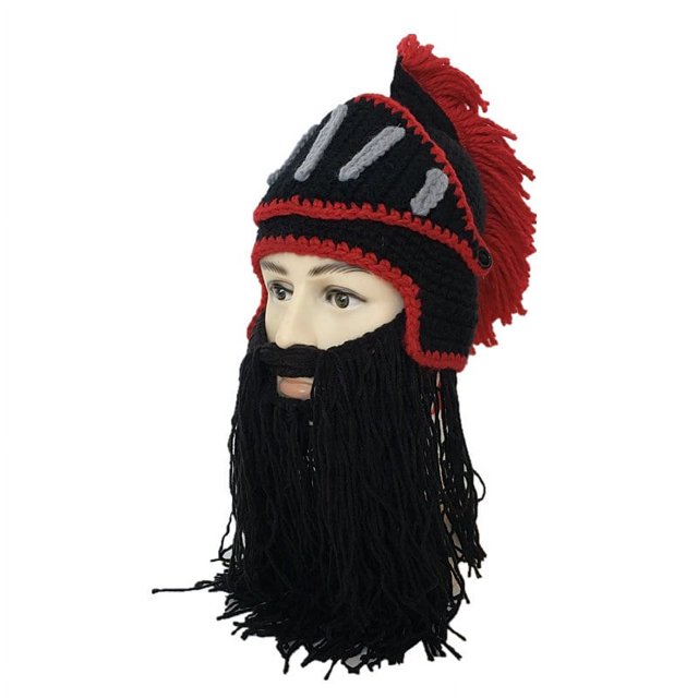 Gorro divertido de caballero con barba, gorro hecho a mano, gorro grueso de invierno con pulpo, máscara de esquí para Cosplay de Halloween