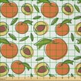 thumbnail image 2 of Ambesonne Peach Colors Fabric by the Yard Microfiber, Fruit with Art, 3 Yards, White Burnt Sienna, 2 of 2