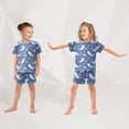 thumbnail image 5 of Shark Pattern Summer Pajama Set Soft Cotton Short Sleeve Sleepwear 2PCS Pajama Sets Breathable Lounge Set Size 14Y, 5 of 7