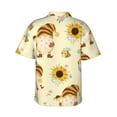 thumbnail image 3 of Picia Watercolor Bee Honey Honeycomb Bee Gentle Cotton Regular Fit Short Sleeve Casual Hawaiian Shirt for Men-, 3 of 9