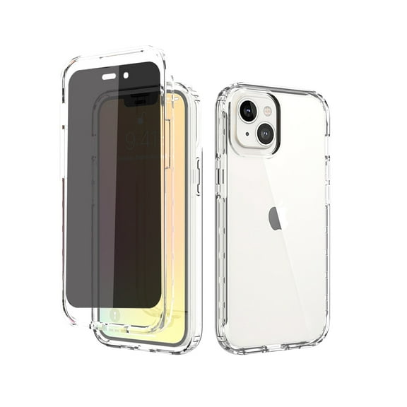 NIFFPD Crystal Clear iPhone 14 Pro Case with Screen Protector（Anti Spy Privacy） Yellowing-Resistant Shockproof Protective Phone Case for iPhone 14 Pro 6.1"