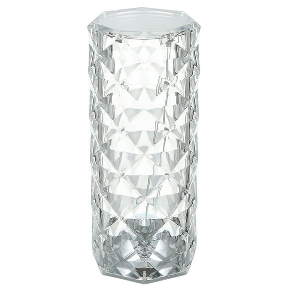 Amdohai Lampe de Table Acrylique Diamant 3 Couleurs d'Éclairage avec Luminosité Réglable USB Cristal Lampe de Chevet Décorative pour Chambre