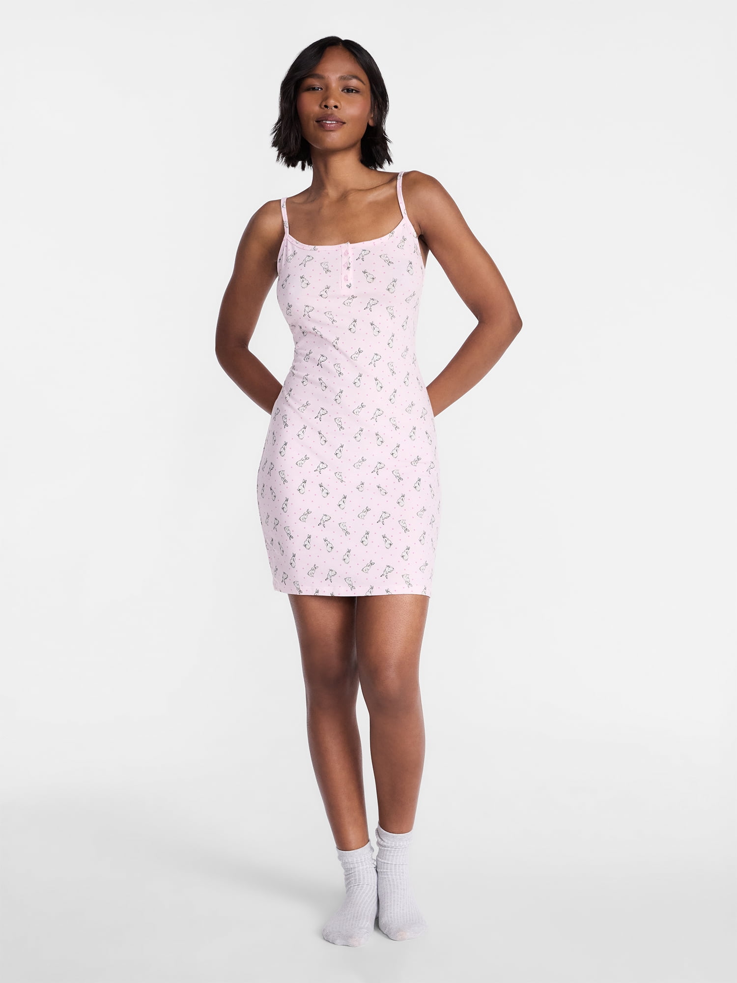 No Boundaries Cloud Core Sleepwear Slip, Women's XXS-3X