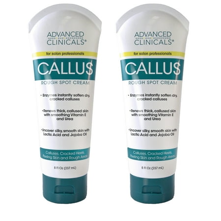 Advanced Clinicals Callus Cream. Best Foot Cream for callus and rough spots. For Rough Dry Skin on Feet, Hands, Elbows. (Two - (Best Cure For Swollen Feet)