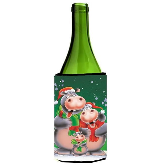 Hippo Family Caroling Wine Bottle Can cooler Hugger