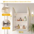 thumbnail image 7 of Hironpal Arch Frameless Medicine Cabinet With Mirror & 2 Doors, Surface Mount Bathroom Mirror Cabinet With Storage -24" x 28", 7 of 7