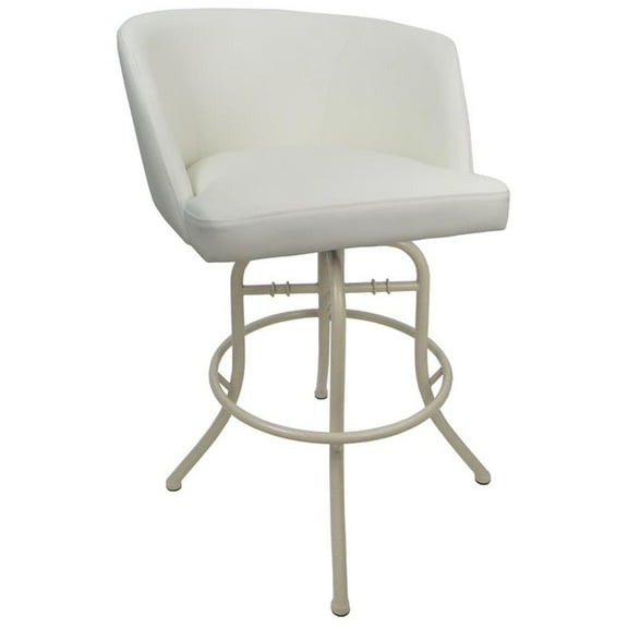 Swivel Tilt Counter Metal Bar Stool 26" Joey - Snow White - Beige