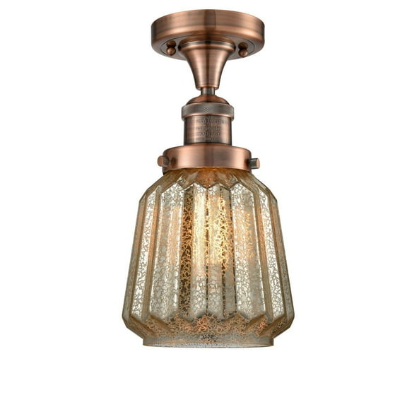 Innovations 1-LT LED Chatham 5" Semi-Flush Mount - Antique Copper - 517-1CH-AC-G146-LED