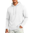 thumbnail image 2 of GrmtClth Men's Hoodie Lightweight Relaxed Fit Soft Breathable Cotton Pullover Sweatshirt with Front Pockets White L, 2 of 5