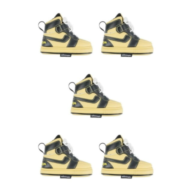 Guardoinrt Housse de Tête de Club de Golf Mode en Cuir PU Putter en Forme de Golf Noir Jaune 16 x 12cm 5Ensemble
