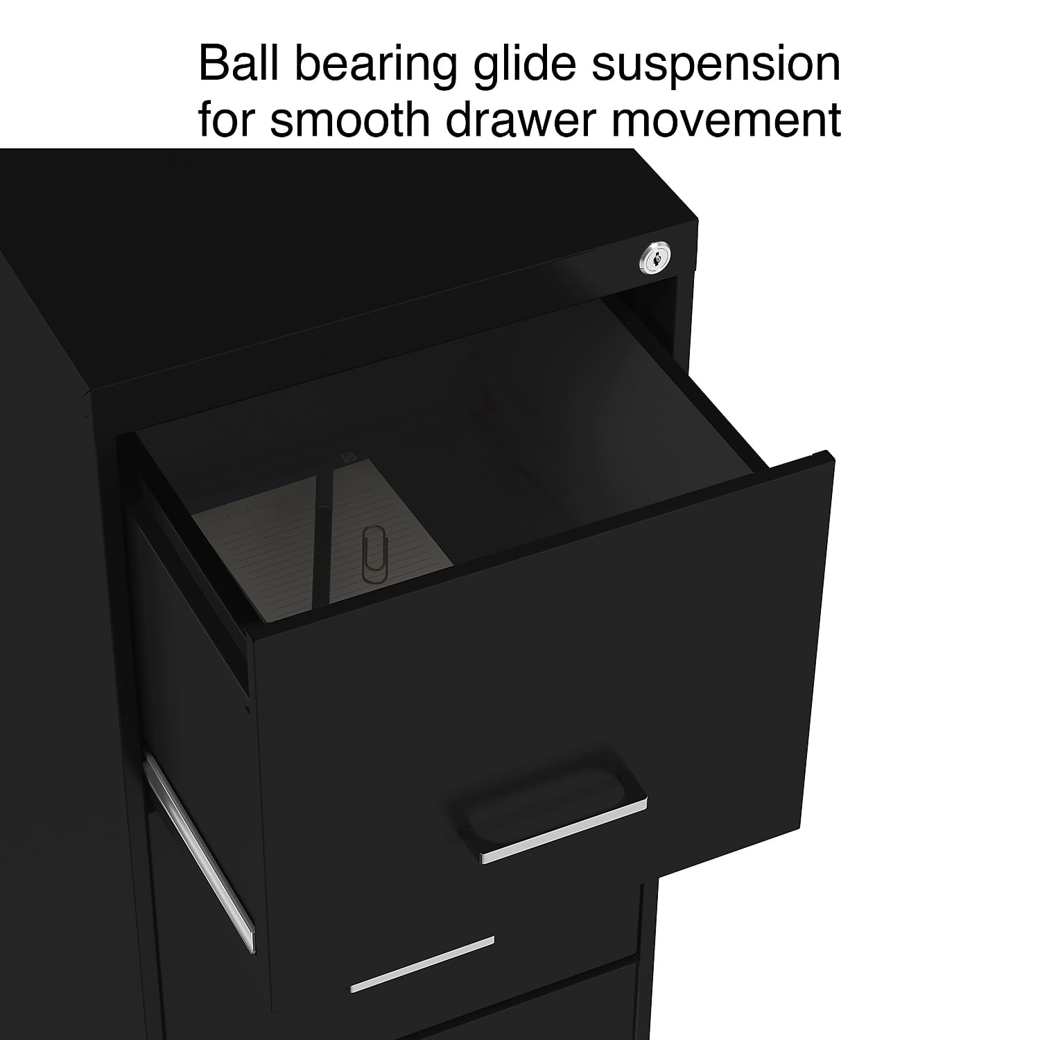 MyOfficeInnovations 4-Drawer Vertical File Cabinet Locking Letter Black 18"D (52152) 2806660