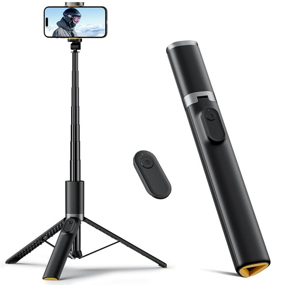 Trípode de teléfono TODI 63 con selfie stick y control remoto para iPhone