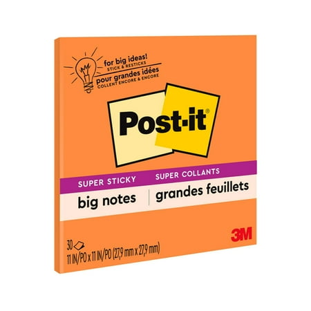 UPC: 0638060164389 | Post-it Super Sticky Big Notes  11 in x 11 in  Neon Orange