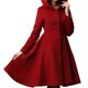 thumbnail image 3 of Abrigo de lana de un solo pecho de invierno para mujer, abrigo con capucha rojo, ropa de invierno cálida, abrigo de lana con capucha, 3 of 5