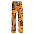 thumbnail image 5 of WTOBBY Women's Drawstring Halloween Print Trousers, Casual Loose Fit Novelty Pants with Elastic Waist for Seasonal Holiday Outfits,Orange S, 5 of 7