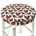 thumbnail image 3 of Easygdp A Rooster With Chickens Print Easy To Install Bar Stool Covers&Stool Covers Round&Elastic Stool Cover, Barstool Covers,Washable&Bottom With Elastic Edge-14 inch, 3 of 7
