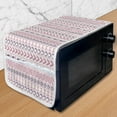 thumbnail image 1 of Striped Microwave Oven Cover, Prehistoric Shapes with Flowers Circles Folk Culture Inspired Trippy Motif, Water Resistant Organizer with Pockets for Kitchen, 36" x 12", Pink Purple, by Ambesonne, 1 of 4