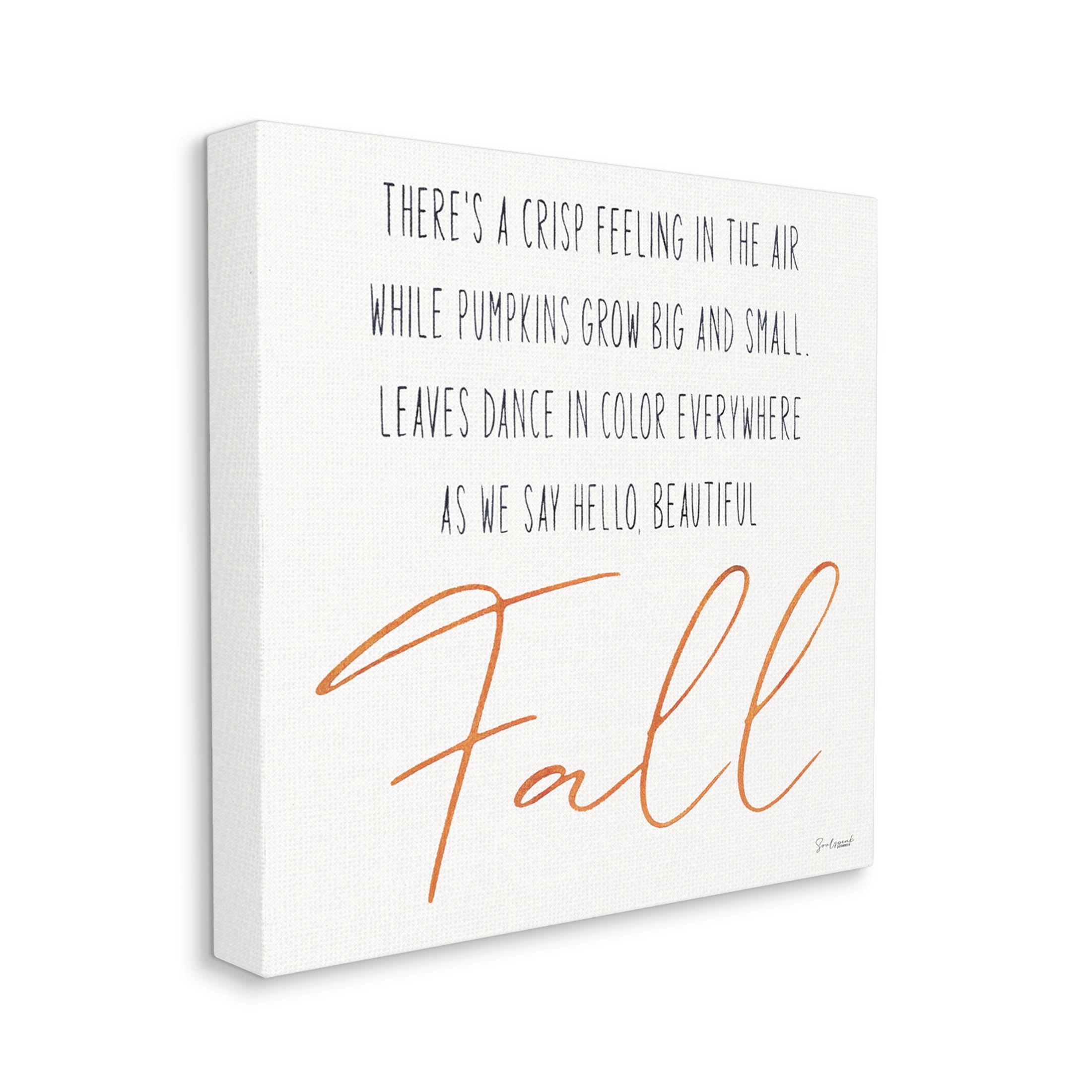 Hello Beautiful Fall Uplifting Rhyme Holiday Graphic Art Gallery Wrapped Canvas Print Wall Art