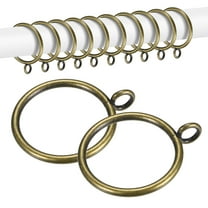 Uxcell 20-Pack Curtain Ring with Eyelet 1.5 Inch ID Fits Up to 1/2 Inch Curtain Rod Bronze Metal Drapery Rings