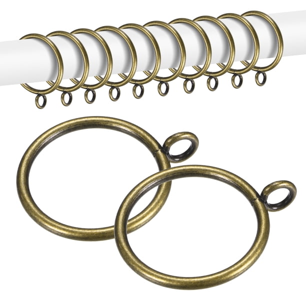 Uxcell 20-Pack Anillo de Cortina con Ojal 1.5 Pulgadas ID Se Ajusta a Varilla de Cortina de 1/2 Pulgada Anillos de Drapería de Metal Bronce