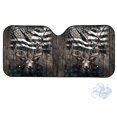 thumbnail image 2 of FORUDESIGNS Deer American Flag Branch Print Car Windshield Sun Shade Portable Sunshade for Car Front Window Blocks Heat and Sun, Windshield Dash Protector Fit for SUV Van Truck, 2 of 7