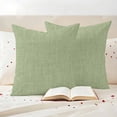 thumbnail image 3 of Vintage Sage Green Outdoor Waterproof Pillow Covers, Farmhouse Retro Beige Solid Color Decorative Square Throw Pillowcase Sofa Cushion Sham for Patio/Couch/Chair, 18"x18" 2 Pack, 3 of 8