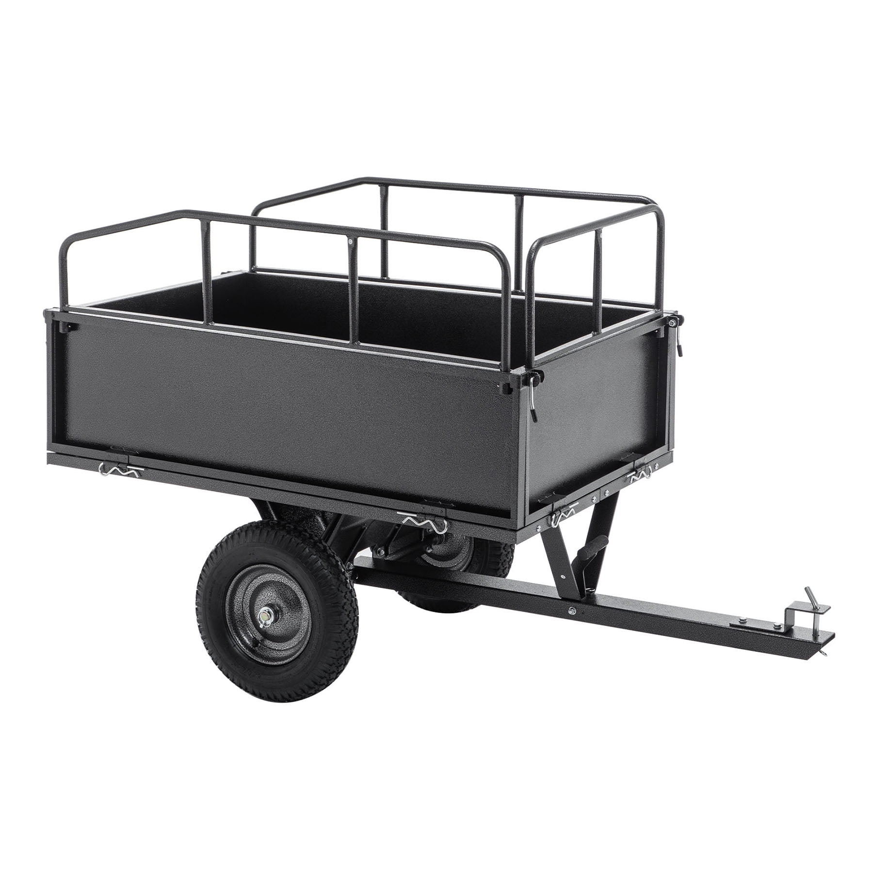 S-HOME Heavy Duty 600LBS Steel Dump Cart Trailer, 17 Cu.Ft. Capacity Tow Behind Hauling Wagon for ATV and Lawn Tractor