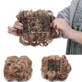 thumbnail image 2 of MY-LADY Synthetic Chignon Hairpiece Curly Bun Extensions Scrunchie Updo Hair Pieces Combs in Messy Bun Hair Piece for Women coffee brown&bleach blonde, 2 of 8
