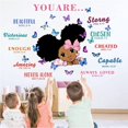 thumbnail image 4 of Pegatinas de chica negra, pegatinas de pared con texto inspirador en inglés colorido, pegatinas decorativas de PVC para dormitorio de niña y base oso de fresa Electrónica, 4 of 5