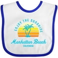 thumbnail image 3 of Inktastic Summer Enjoy the Sunshine Manhattan Beach California in Blue Boys or Girls Baby Bib, 3 of 4