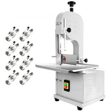 Industrial-Grade Electric Bone Saw - 1000W Power with 19" x 14" Stainless Steel Cutting Table and 8 Blades