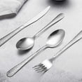 thumbnail image 4 of 24 Piece Cutlery Set, Stainless Steel Hammered Flatware Set Service for 6, Include Knife Spoon Fork, Mirror Polished & Dishwasher Safe, 4 of 5