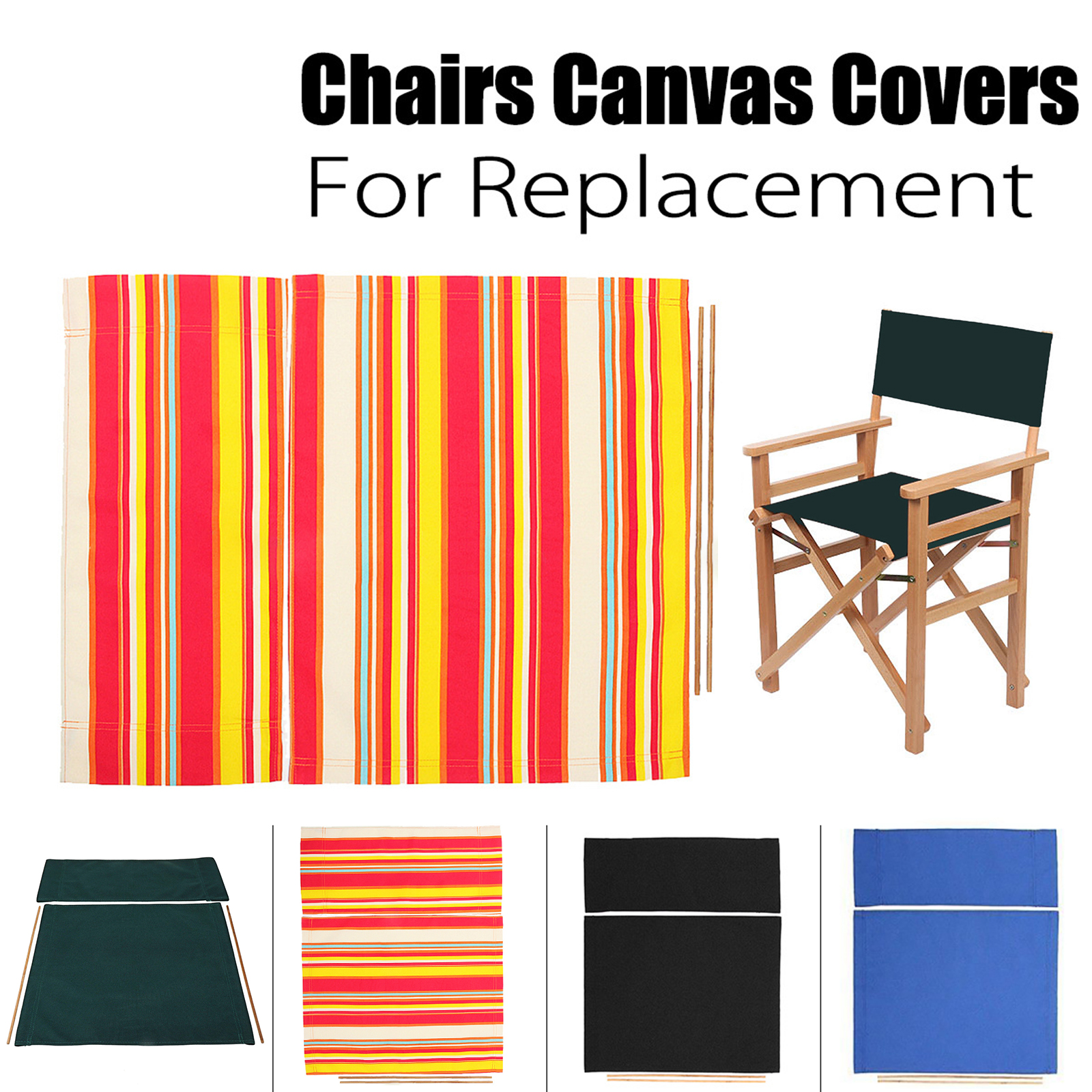 2 Pack Durable Replacement Seat Cover for Directors Chair,Water