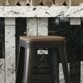 thumbnail image 3 of BizChair Square Seat Rounded Edge Bar Stool, Teak, 3 of 11