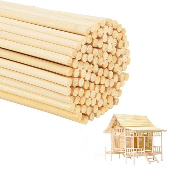 220 Pcs Round Wooden Sticks, Boriyuan 1/8 x 12 Inch Bamboo Sticks for Art Projects, DIY Crafts, Model Making, Woodwork, Decoration (30 cm x 3 mm)