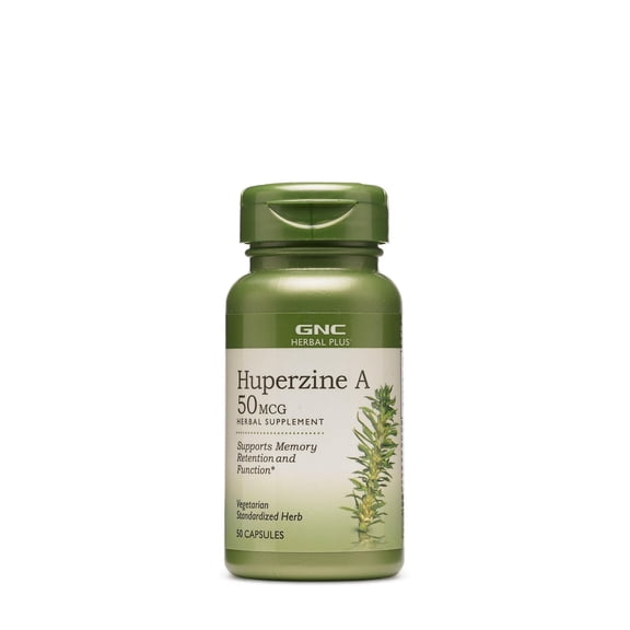 GNC Herbal Plus Huperzine A 50mcg Supplement, Vegetarian, 50 Servings