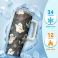 thumbnail image 4 of 30oz Halloween Tumbler with Straw and Lid Haunted Skull Pumpkin Travel Coffee Tumbler Cup with Handle for Trick or Treat Gifts, 4 of 5