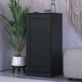 thumbnail image 4 of Palace Imports 100% Solid Wood 3-shelf Bookcase with Adjustable Shelves and Solid Door, Black, 4 of 6