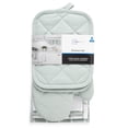 thumbnail image 7 of Mainstays Cotton Kitchen Towel, Dishcloth, Oven Mitt, and Potholder Set, Light Green, 8 Pieces, 7 of 7