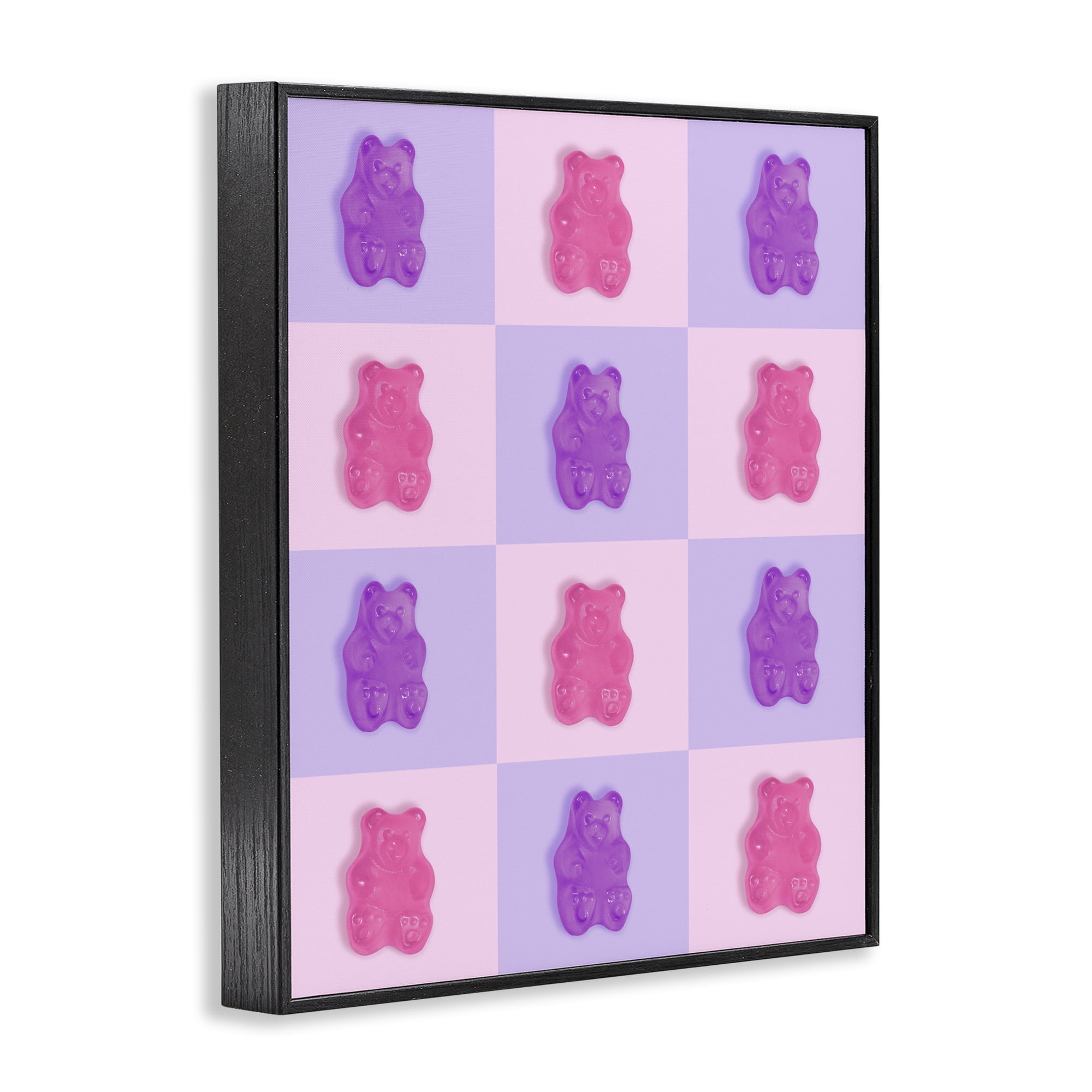 Stupell Industries Pink & Lilac Candy Bears Black Framed Giclee Art, design by LISH Creative