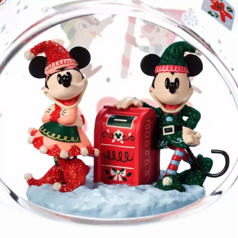Disney 2024 Holiday Mickey Mouse & Minnie Mouse Glass Drop