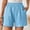Light Blue, variant on Womens Wine Gingham Wide Leg Bermuda Shorts High Waist Elastic Stretch Casual Knee Length Summer Bottoms with Pockets,Size XL
