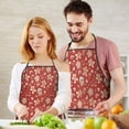 thumbnail image 4 of Red Christmas Gingerbread and Mitten Pattern Apron-Garden Aprons for Women with Pockets-Cotton Linen Waterproof Kitchen Cooking Gardening Aprons Adjustable for Kitchen,Cooking,BBQ and Salon 33"x27", 4 of 7