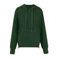 thumbnail image 3 of Hpapadks Sweatshirt for Women Solid Long Sleeve Side Zip Detail Fashion Hooded Sweatshirts Hoodies for Women Army Green XXL, 3 of 4