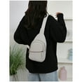 thumbnail image 2 of Djiypn Small Sling Bag for Women Men, Small Backpack Chest Daypack,PU Leather Crossbody Bag for Travel Outdoor Hiking, White, 2 of 7